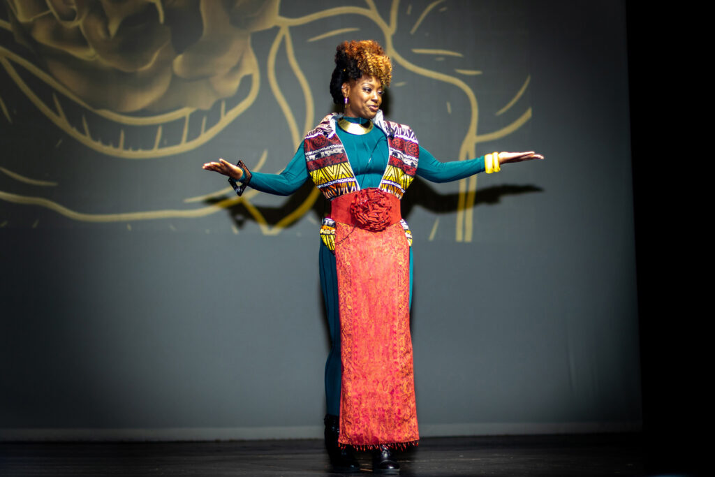Linda Orji performing Representation Equals Power