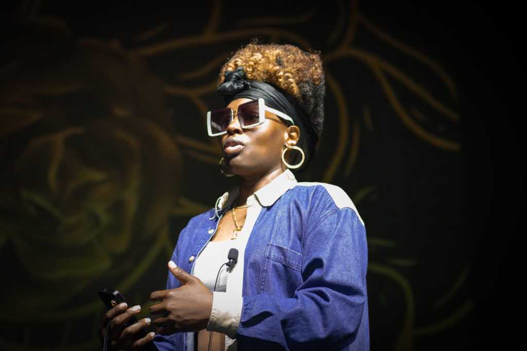 Linda Orji on stage during Representation Equals Power